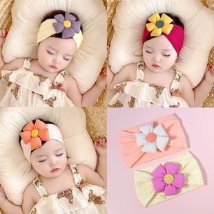 夏季 婴儿发带女宝宝小月龄护囟门脑门头带花朵新生儿不伤发头发饰