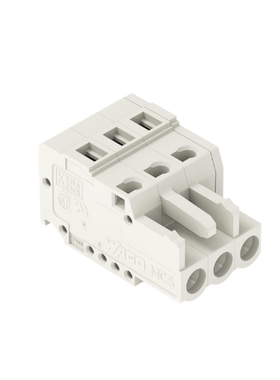WAGO万可1线孔型插头焊针间距5mm3极浅灰色721-103/026-000