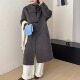 韩系连帽双面羊绒大衣女秋冬新款 牛角扣小个子中长款 羊毛呢外套女