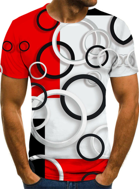 Tees Tops  Punk Style  Male Clothes Casual  3D Print Tshirt