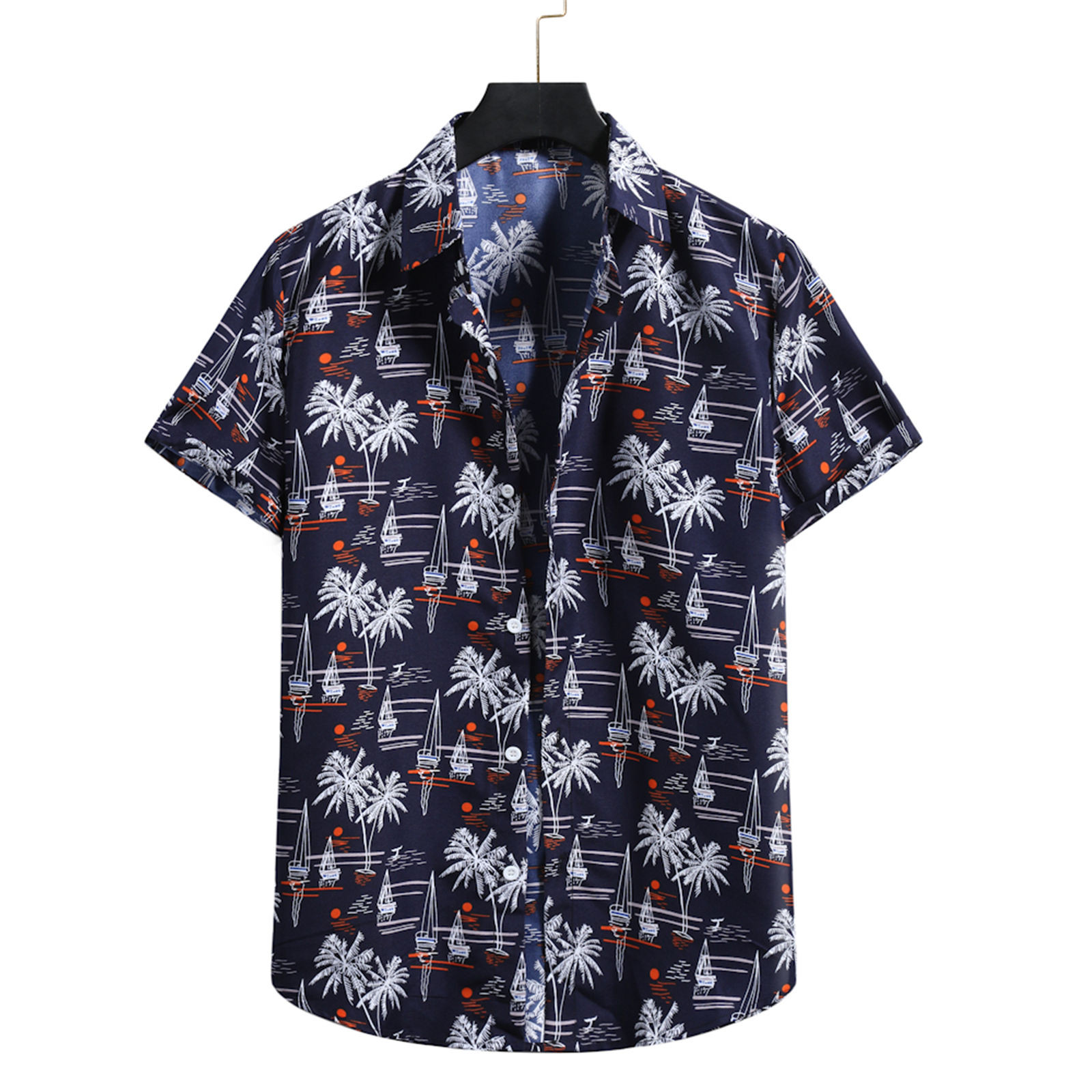 Men's Harajuku Shirt Lapel Button Baggy Camisas Para Hombre