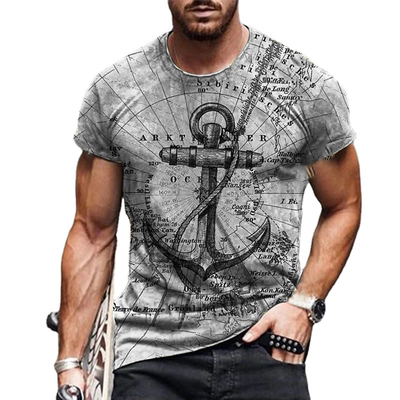 3D Digital Printing Men's Casual Sports T-Shirt  男士运动T恤