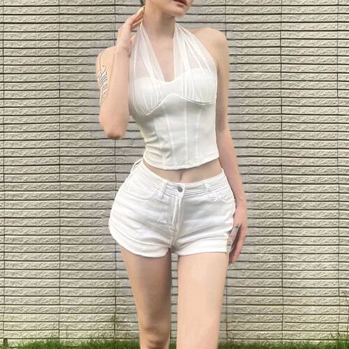 挂脖仿鱼骨吊带背心女内搭透气