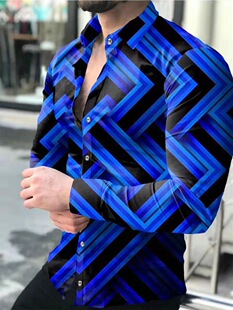 Casual long sleeve floral shirt for men   休闲长袖花衬衫男士