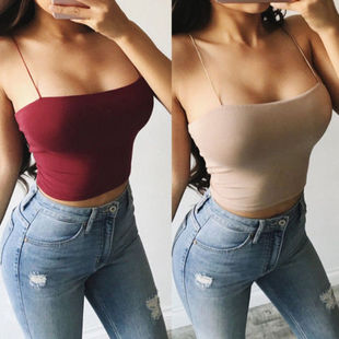 Tops Tank Casual blusas背心 Sleeveless Crop Vest Womens