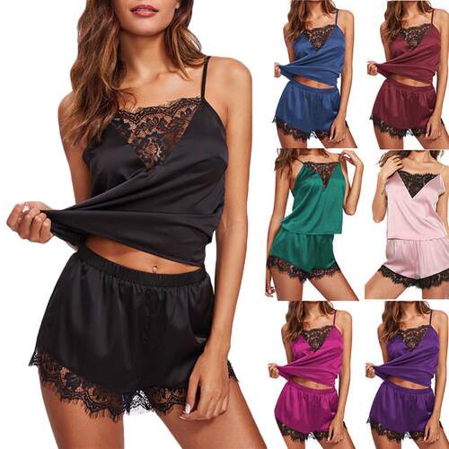 Fashionable and comfortable lace Pajamas Set蕾丝花边睡衣套装