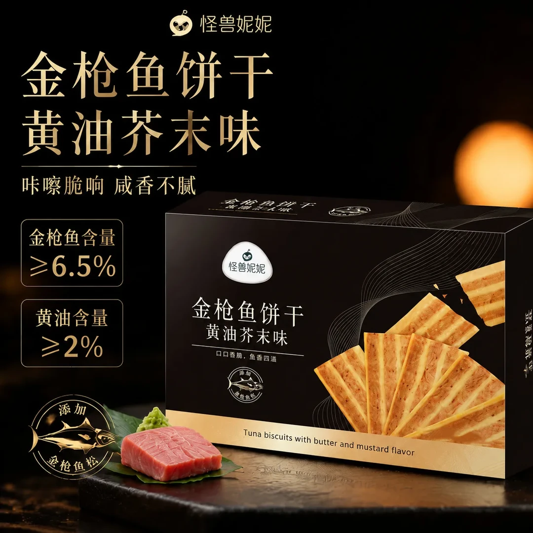 怪兽妮妮金枪鱼饼干黄油芥末味