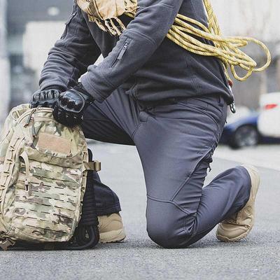 执政官软壳冲锋裤男冬季加绒加厚防风防水户外抓绒裤登山裤战术裤