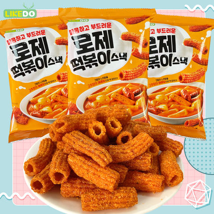 韩国进口CU便利店涞可香辣芝士味年糕条83g/袋办公室休闲网红零食