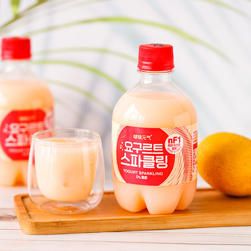 韩国进口啵啵元气乳酸菌碳酸饮料380ml*12瓶 气泡水小瓶装汽水