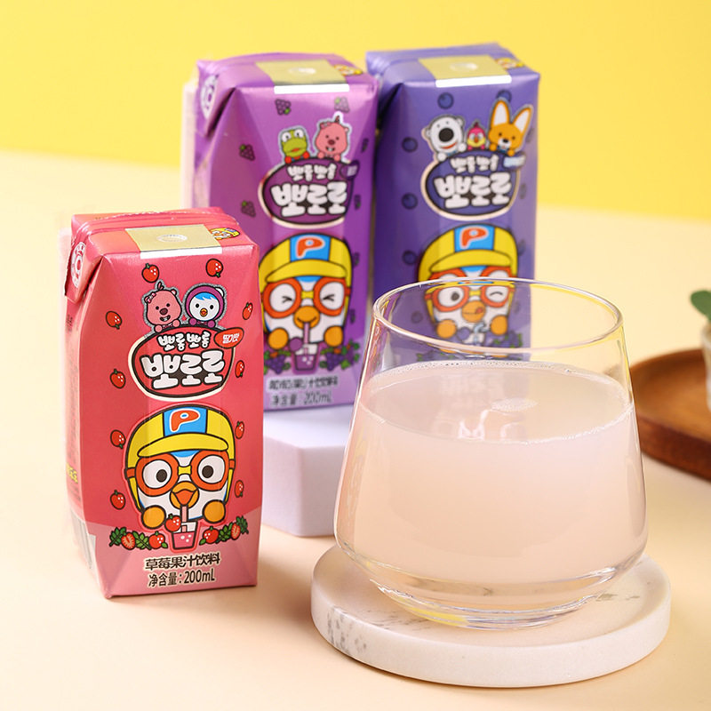 啵乐乐乳酸菌果汁饮料葡萄草莓蓝莓味儿童网红果味饮品整箱