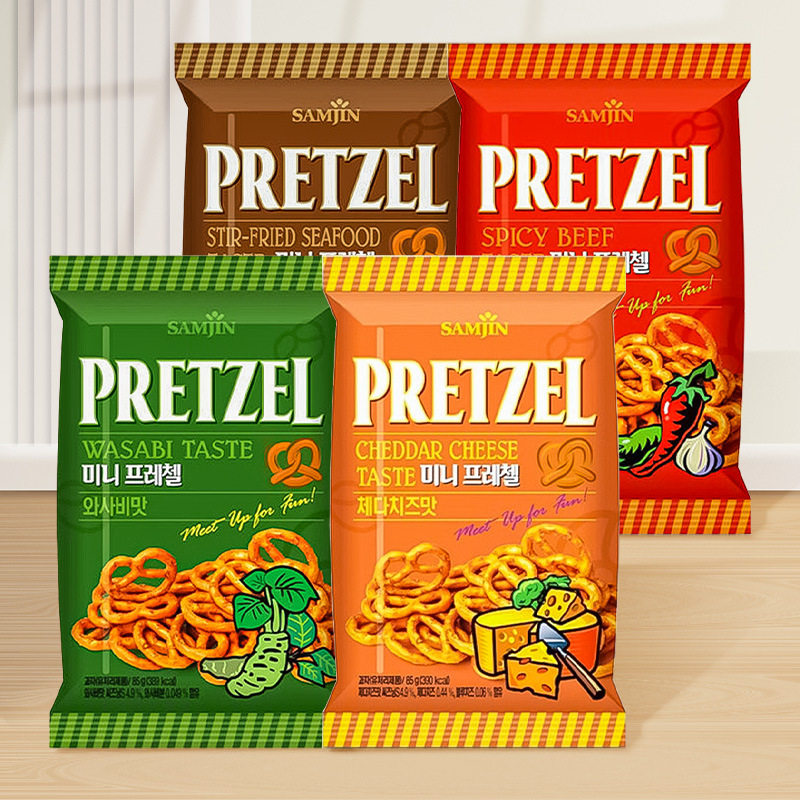 韩国进口SAMJIN 三进饼干圈70g芝士芥末海鲜味休闲解馋零食小吃