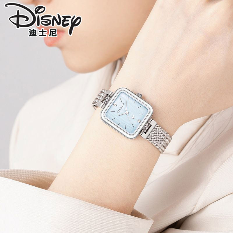 【小方表】迪士尼手表女官方正品气质简约优雅石英表生日送礼物