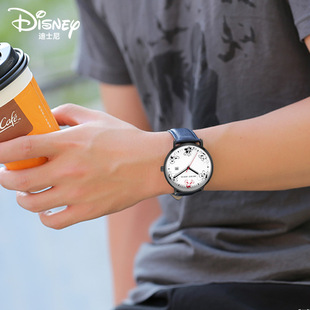 迪士尼手表男款官方正品米奇联名初中小学生日历夜光男生石英表