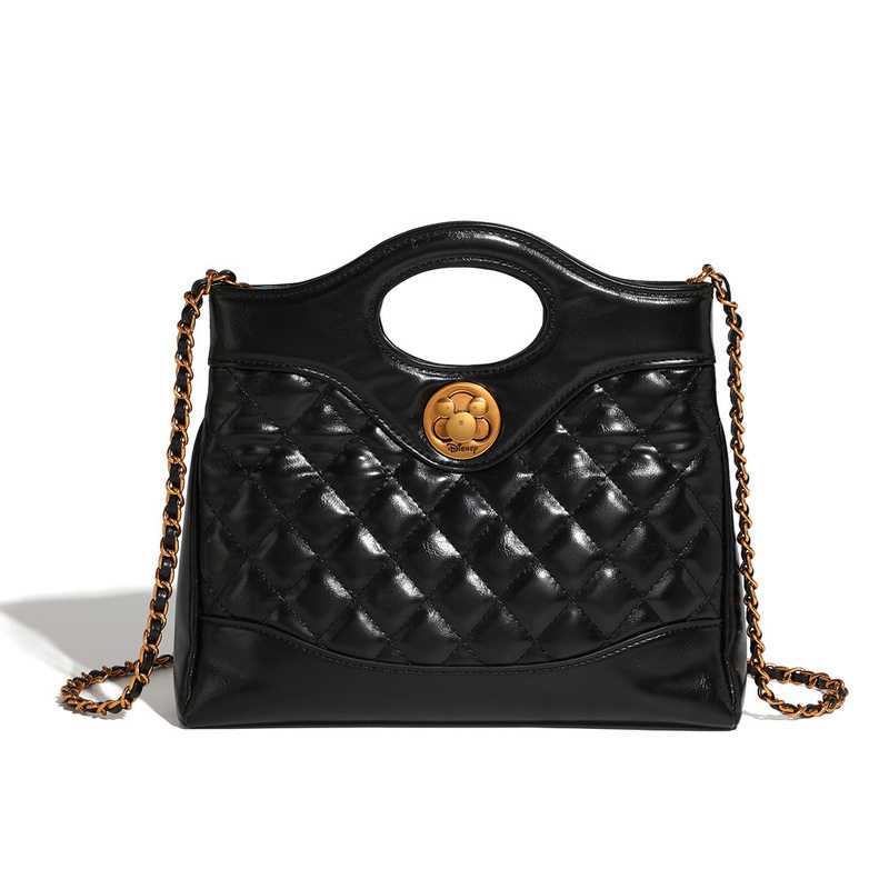 迪士尼包包官方正品米奇菱纹女士通勤大容量手提包单肩包送礼物