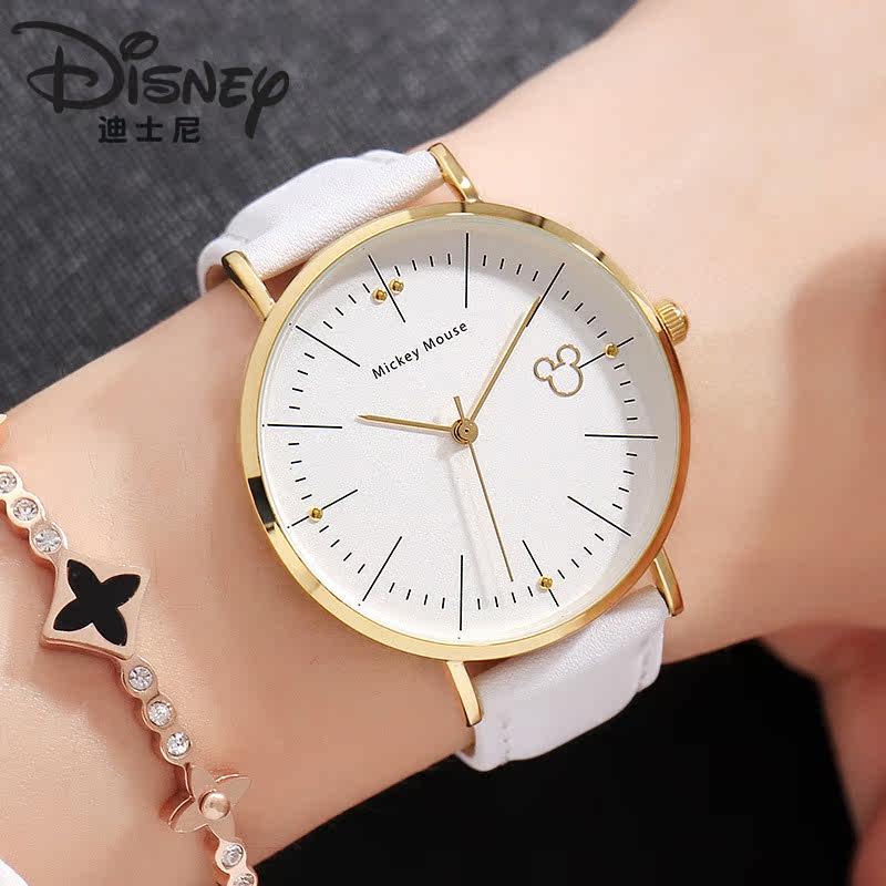 迪士尼手表女款中学生初高中女生只看时间学生初中生防水简约指针