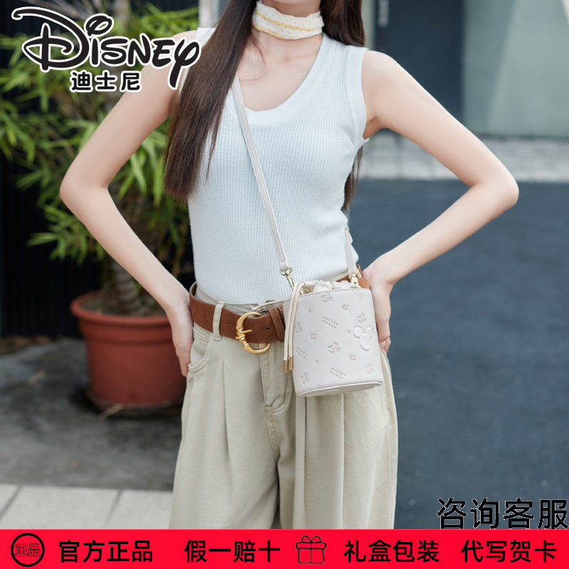 迪士尼包包女2025新品米奇印花手提包女士青春俏皮百搭手提斜挎包