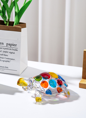 榴莲猫玻璃水晶家居摆件