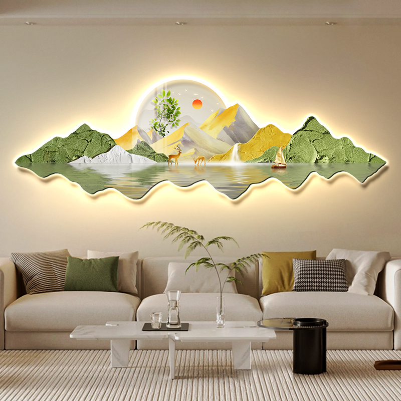 青山绿水奶油风装饰画