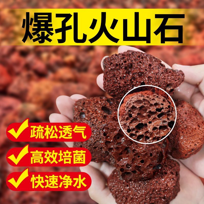 火山石小颗粒盆栽天然滤材玄武岩营养土水族铺面垫底