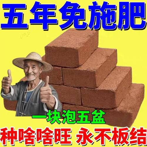 六块装椰砖营养土通用型椰土椰糠粗椰壳养花种菜低盐种植大块耶砖