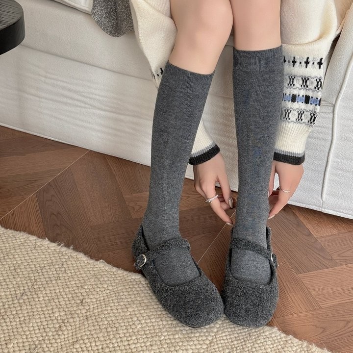 羊毛小腿袜子女秋冬显瘦美腿堆堆