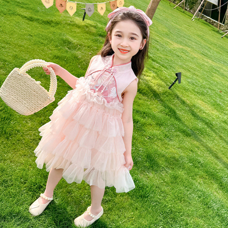 女童夏装连衣裙2025新款儿童新中式旗袍女宝宝夏季蓬蓬蛋糕裙汉服