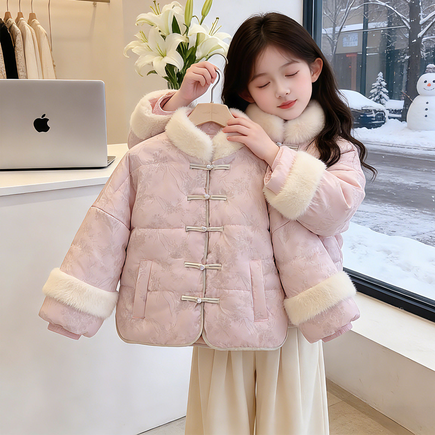 新中式女童毛领盘扣棉服冬季2026新款儿童加厚保暖洋气棉袄外套潮,童装/婴儿装/亲子装,棉袄/棉服,淘宝优惠券,粉丝福利购,淘宝优惠卷