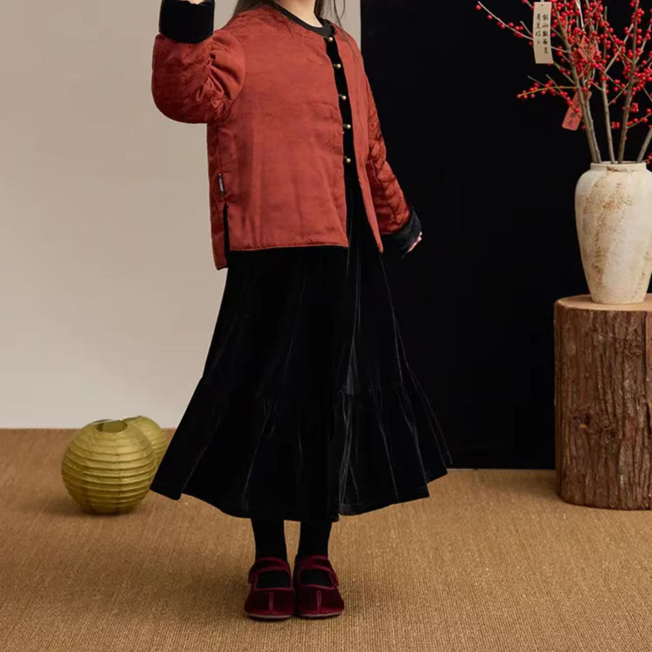 女童新中式丝绒半身裙秋冬2026新款儿童加厚中长裙黑色国风裙子潮,童装/婴儿装/亲子装,半身裙,淘宝优惠券,粉丝福利购,淘宝优惠卷