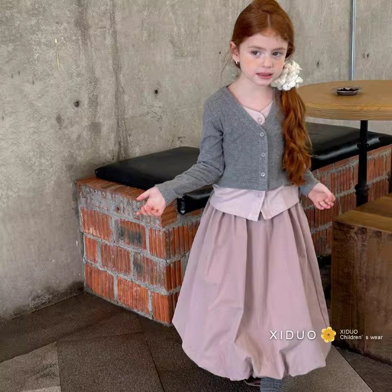 女童春季套装2026新款儿童春装穿搭假两件上衣花苞半身裙两件套潮,童装/婴儿装/亲子装,套装,淘宝优惠券,粉丝福利购,淘宝优惠卷