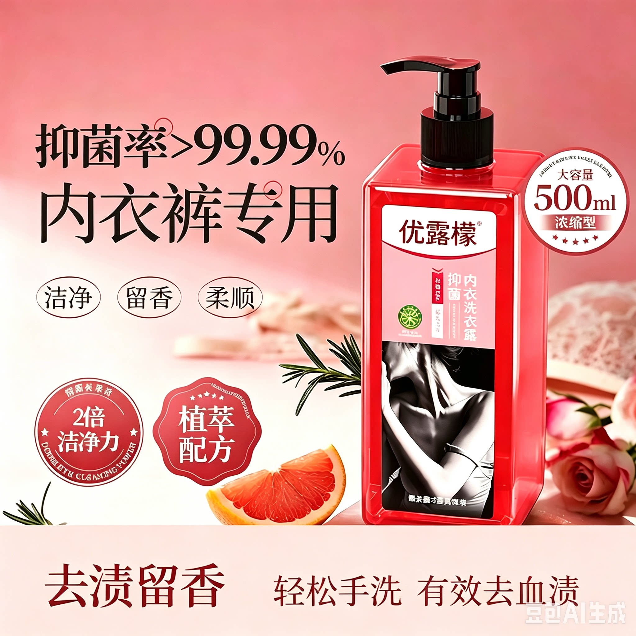 优露清优露檬抑菌内衣清洗液洗内裤女士专用洗衣液杀菌消毒去血渍