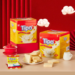 越南进口Tipo面包干牛奶味鸡蛋面包片饼干礼盒罐装年货休闲零食品