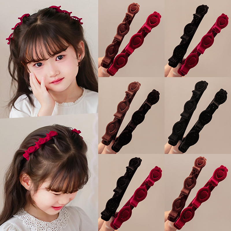 公主头发夹植绒编发发夹