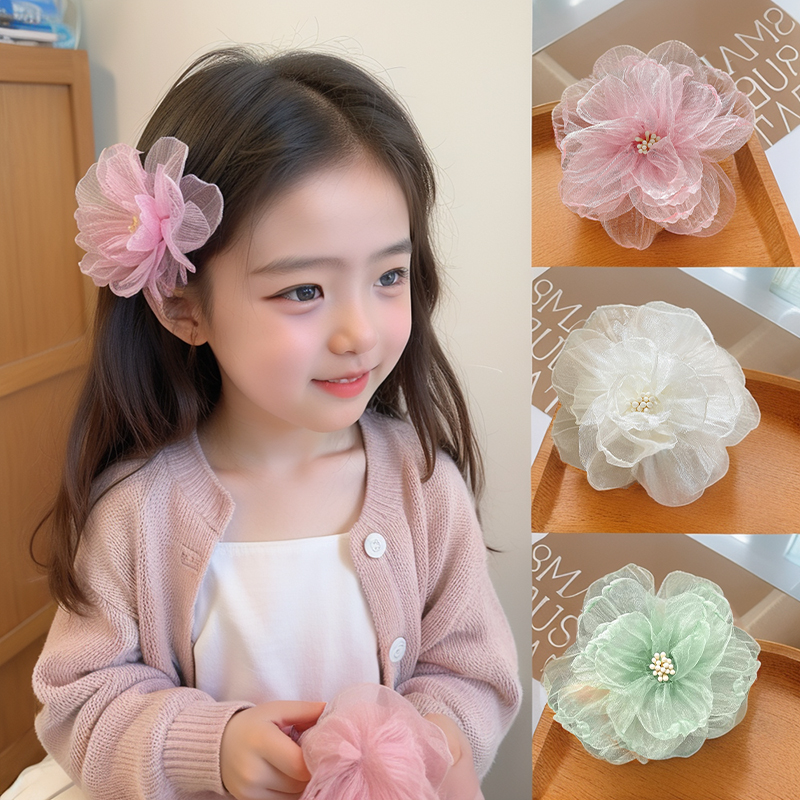 高级感新中式气质花朵边夹