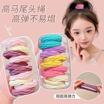 皮筋女儿童高马尾头绳不勒发无扎痕发绳高弹力耐用女童扎头发发圈