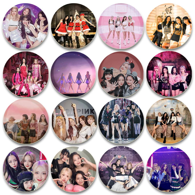 blackpink 团照吧唧58mm马口铁胸章谷子挂件周边痛包礼物徽章日谷