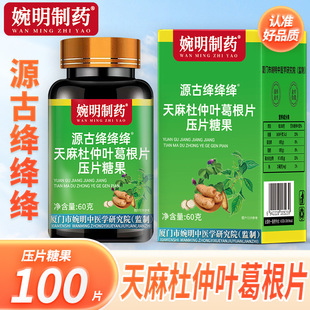 婉明制药牌天麻杜仲叶葛根片灵芝苦瓜西洋参蛹虫草咀嚼压片糖果
