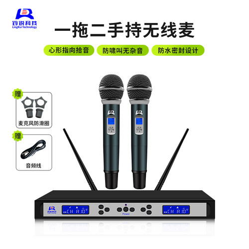 铃锐科技无线一拖二动圈式麦克风