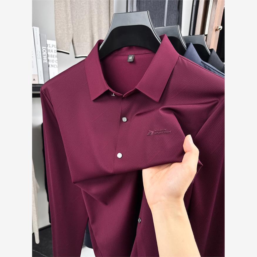 保罗高端长袖衬衫男喜公公爸爸婚宴装喜公公喜服参加婚礼穿的衣服