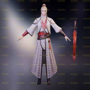 Blender国漫画江湖不良人侯卿3D模型渲染源文件glb obj FBX带动作