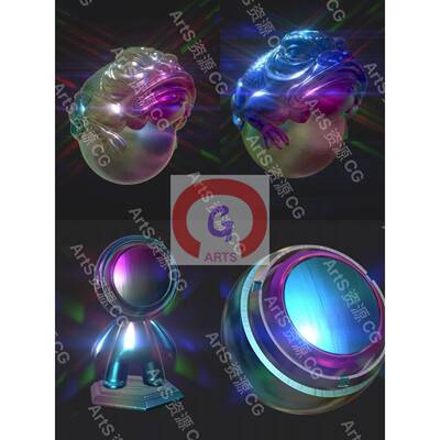 substance painter炫酷镭射效果智能材质球sp镭射材质金属闪光