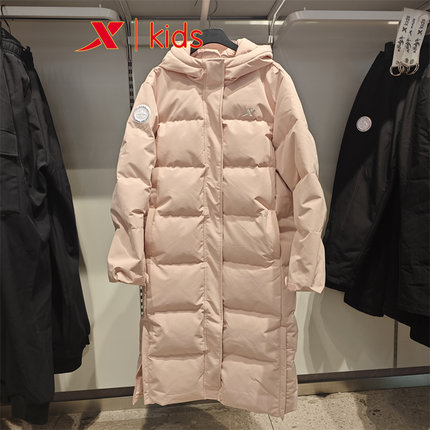 特步儿童2024冬款6764241A4199原999女大童防水保暖中长款羽绒服