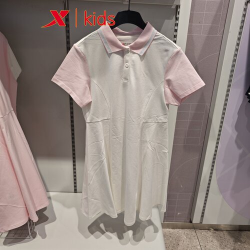 特步儿童装正品2025夏季新款675224914134女大童吸湿舒适连衣裙