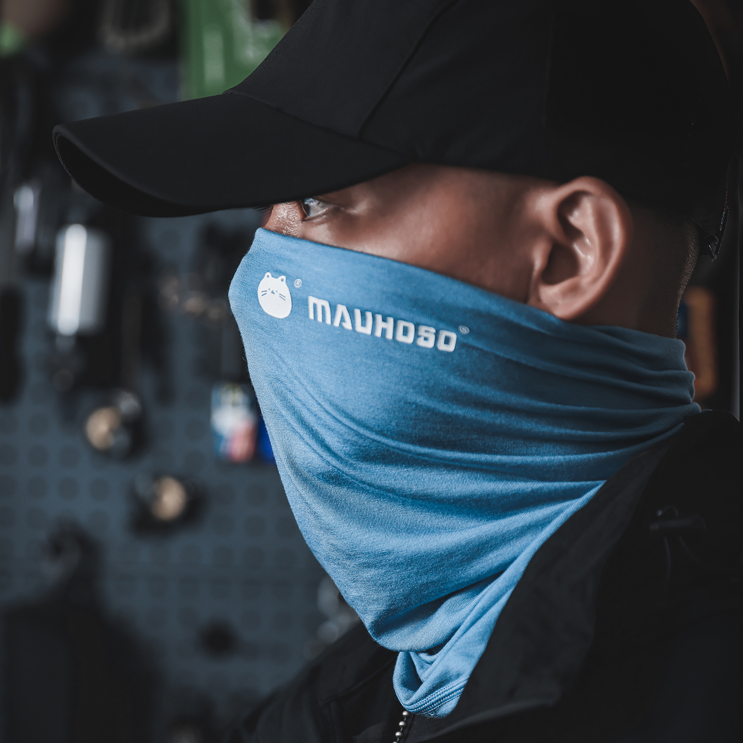 猫虎兽美利奴羊毛脖套男士秋冬款户外骑行防风保暖围脖防晒面罩