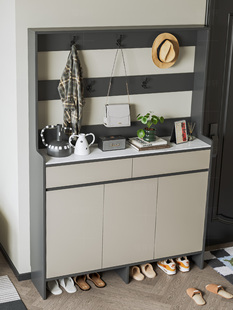 鞋柜挂衣架一体进门置物柜入户实木收纳柜玄关储物柜柜子客厅靠墙