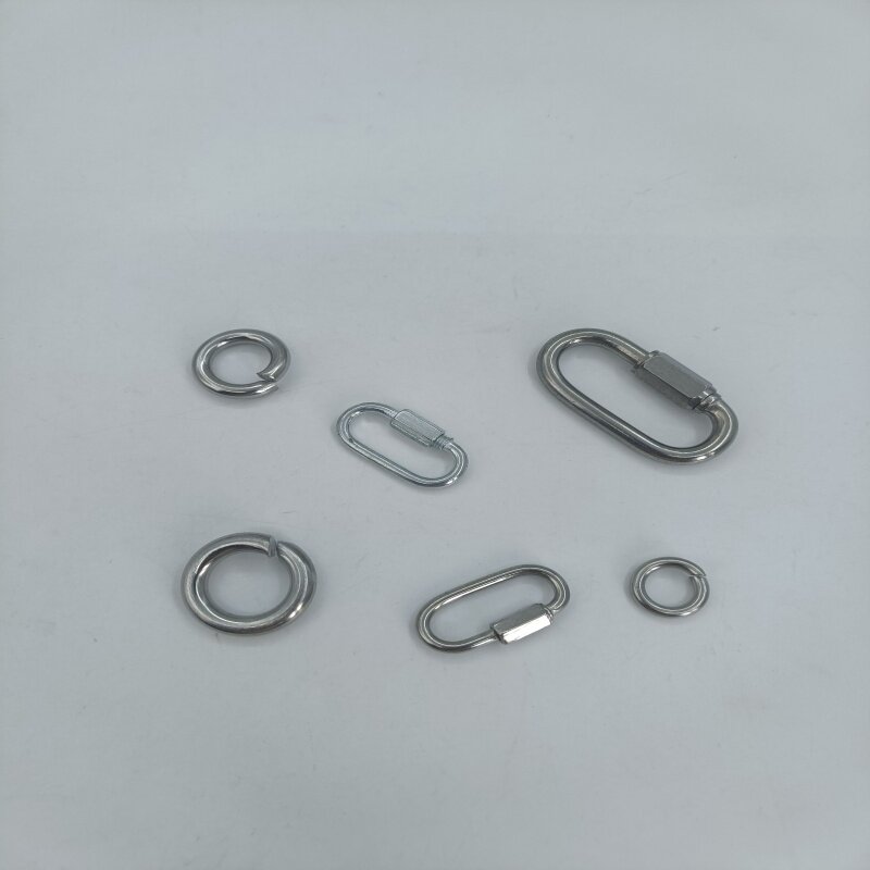 304不锈钢麒麟鞭连接环 健身鞭响鞭螺母鞭鞭头把手配件开口连接环