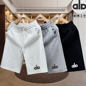 潮流直筒裤 夏季 个性 痞帅欧货休闲松紧裤 潮牌字母刺绣运动短裤 男士