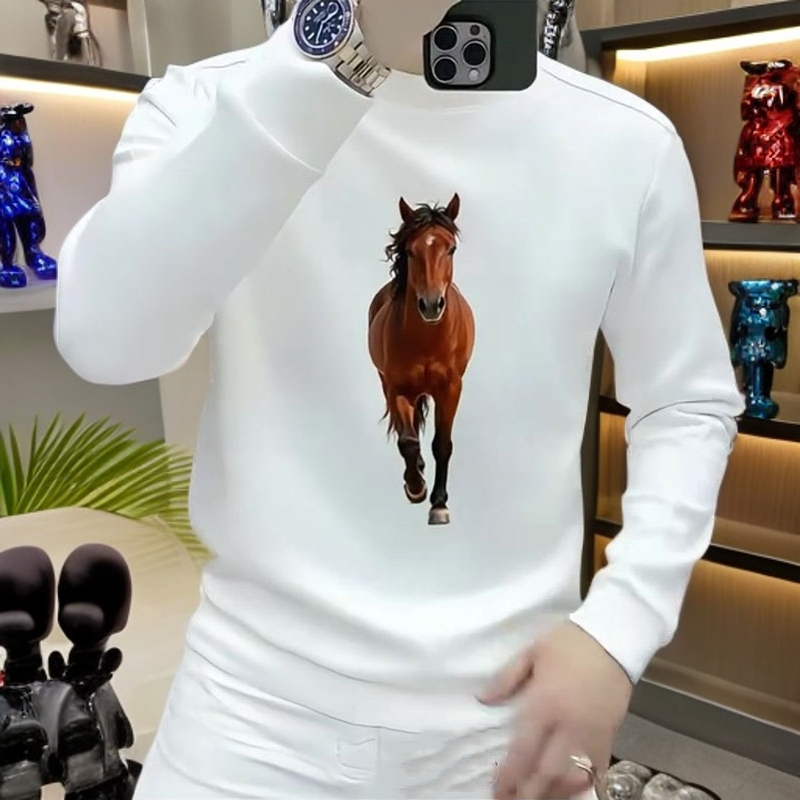 欧美简约潮流印花圆领卫衣