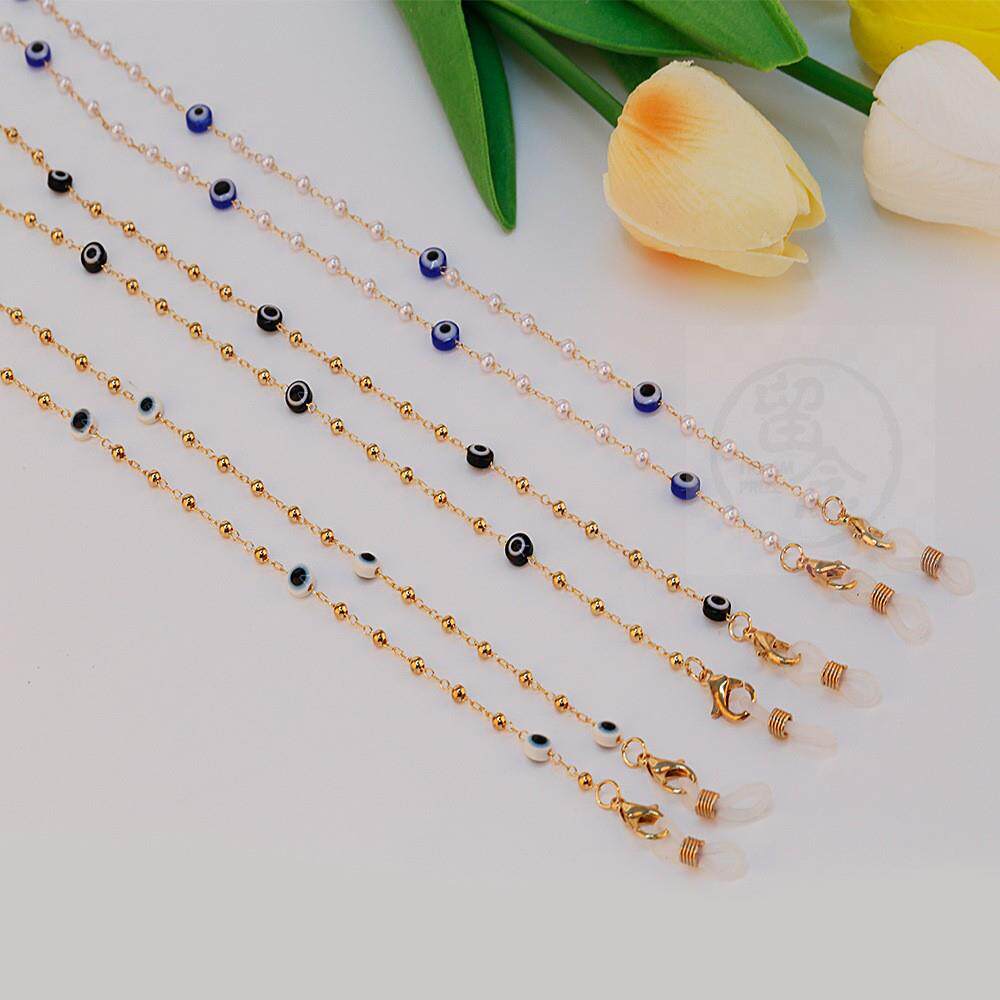 ELECTROPLATED GOLD EYE ANTI LOSS MASK CHAIN ACCESSORIES NEC