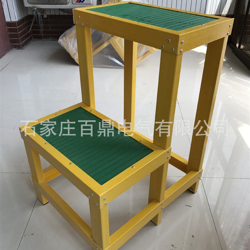 80*60*50cm双层绝缘移动检修凳 玻璃钢绝缘检修台双层移动式10kv